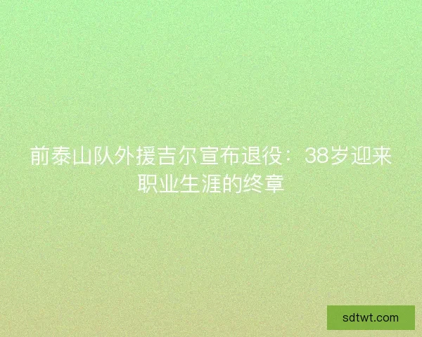 前泰山队外援吉尔宣布退役：38岁迎来职业生涯的终章