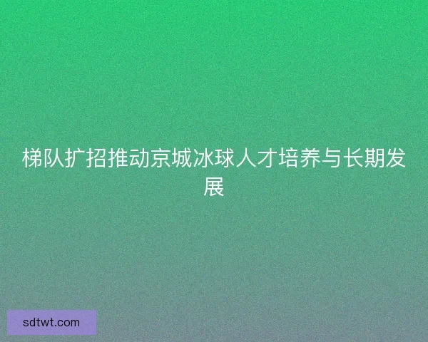 梯队扩招推动京城冰球人才培养与长期发展 梯队扩招推动京城冰球人才培养与长期发展